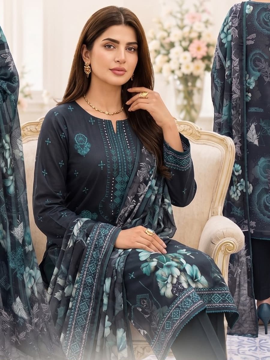 Premium Slub Viscous 3-Piece Suit (Vol. 183, Art. 02) – Deep Teal — Deep Teal, image 1