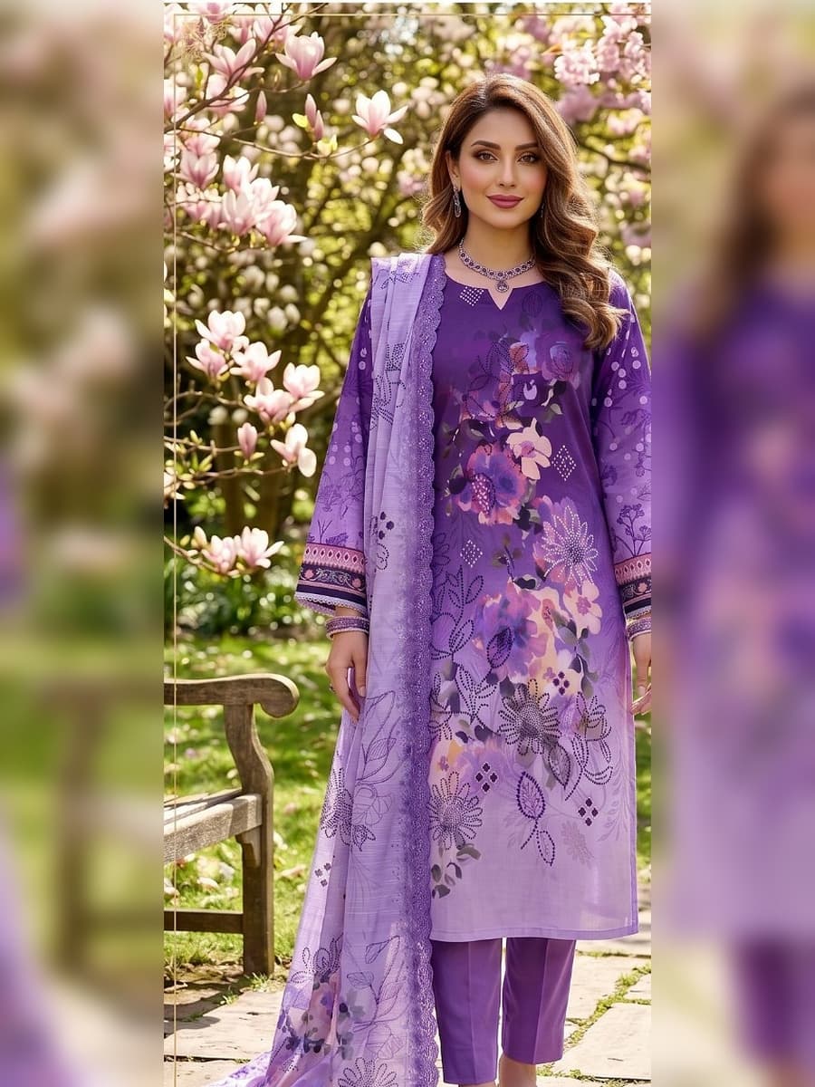 Premium Slub Linen 3-Piece Suit (Vol. 180, Art. 02) – Lilac — Lilac, image 1