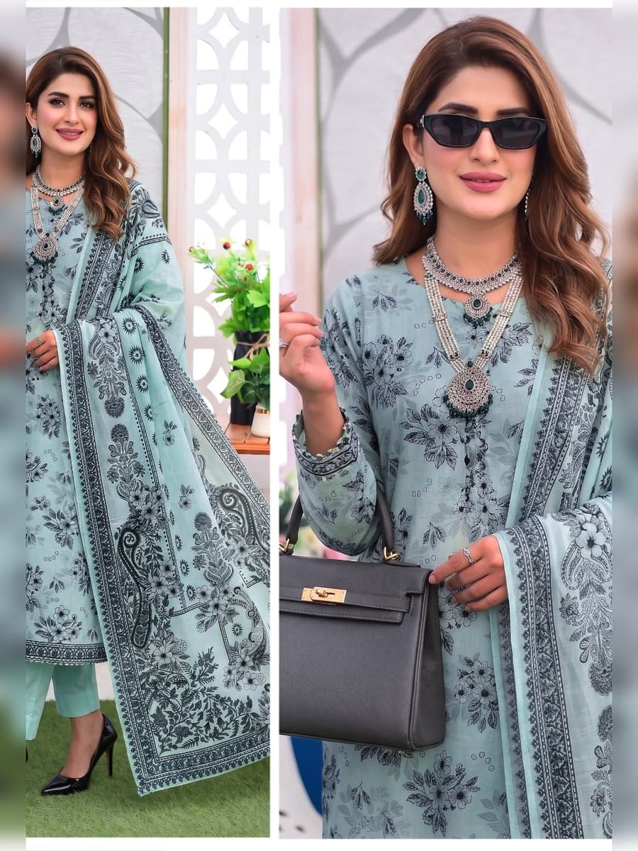 Mother Collection Linen 3-Piece Suit (Vol. 177, Art. 05) – Powder Blue — Powder Blue, image 1