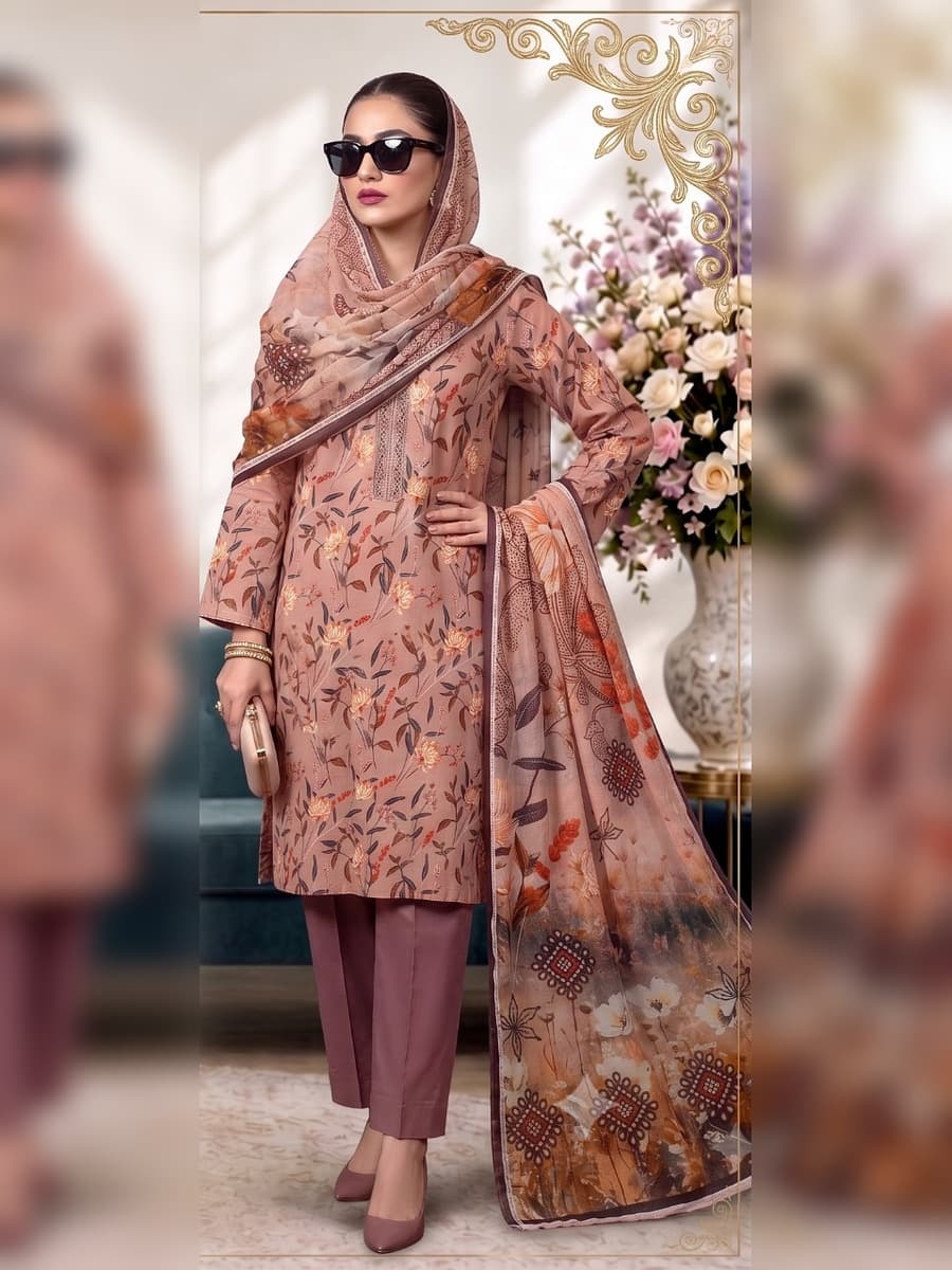 Premium Slub Linen 3-Piece Suit (Vol. 179, Art. 03) – Dusty Rose — Dusty Rose, image 1