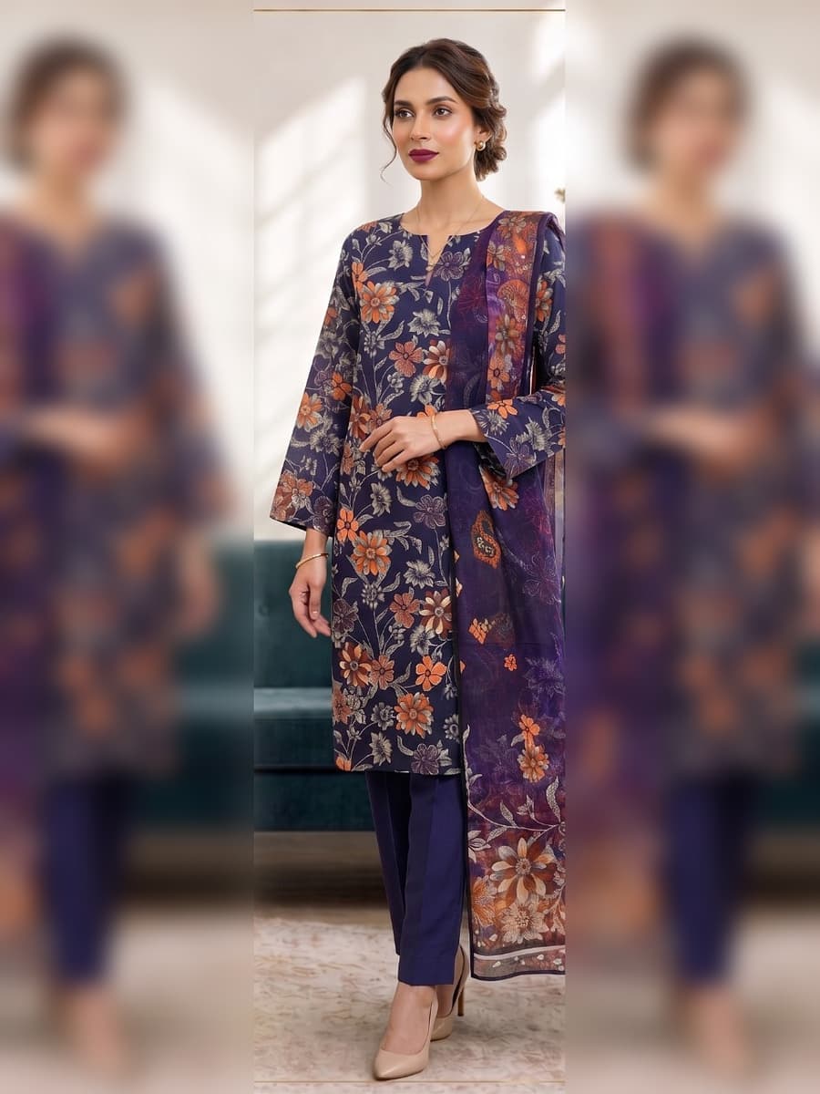 Premium Slub Linen 3-Piece Suit (Vol. 179, Art. 04) – Deep Violet — Deep Violet, image 1