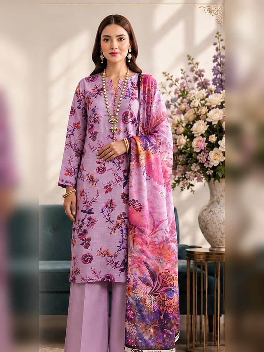 Premium Slub Linen 3-Piece Suit (Vol. 179, Art. 06) – Lilac Orchid — Lilac Orchid, image 1