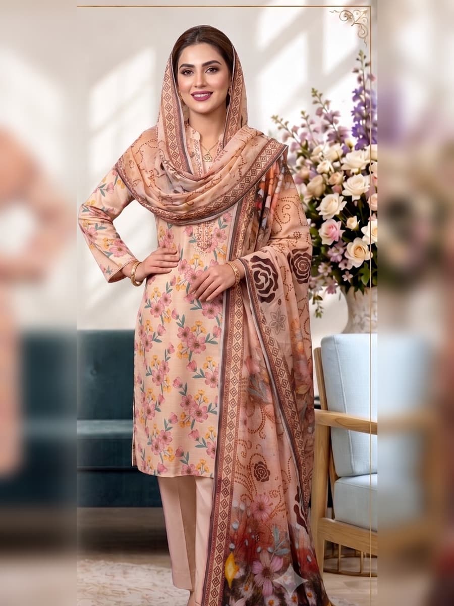 Premium Slub Linen 3-Piece Suit (Vol. 179, Art. 07) – Blush Peach — Blush Peach, image 1